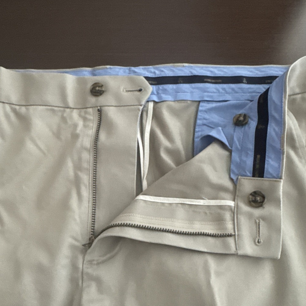Brooks Brothers Advantage Chino Stretch Clark Fit Beige Men's Pant Size 35x 32 - Picture 8 of 10